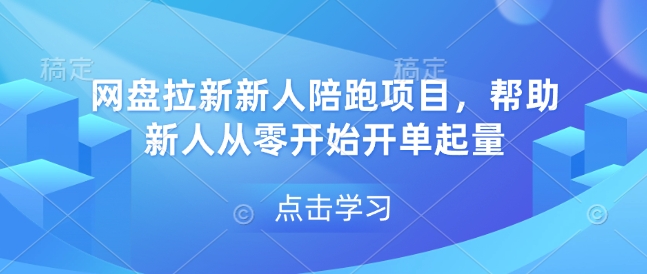 网盘拉新新人陪跑项目，帮助新人从零开始开单起量-我的网站