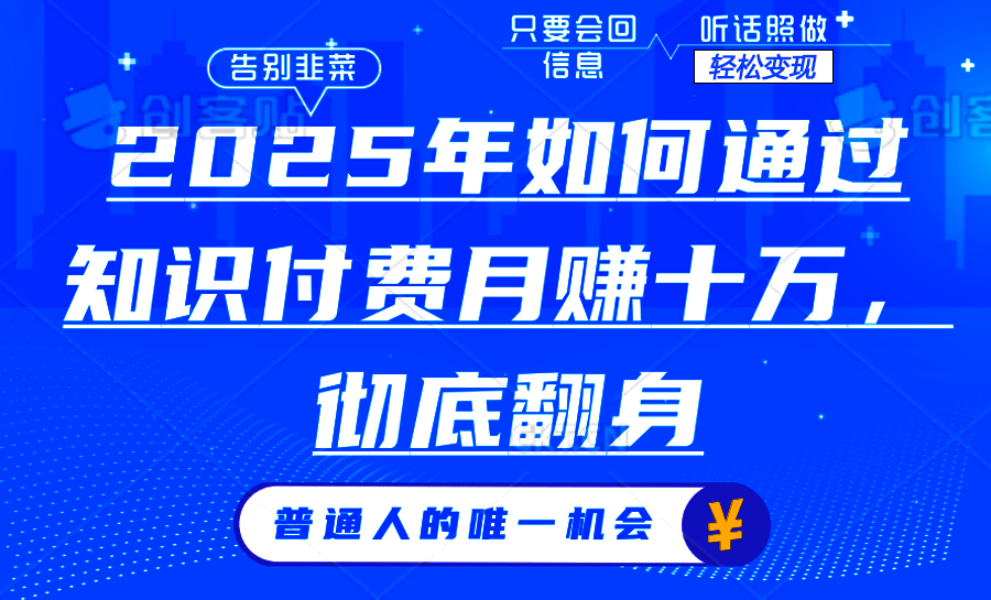 2025年如何通过知识付费月入十万，年入百万。。-我的网站