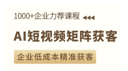 AI短视频矩阵获客实操课，企业低成本精准获客-我的网站