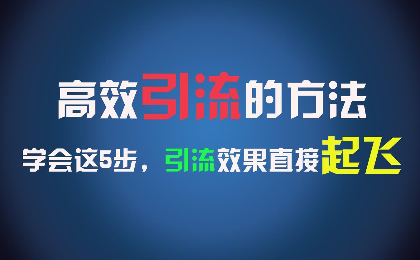 高效引流的方法，可以帮助你日引300+创业粉，一年轻松收入30万，比打工强太多！-我的网站