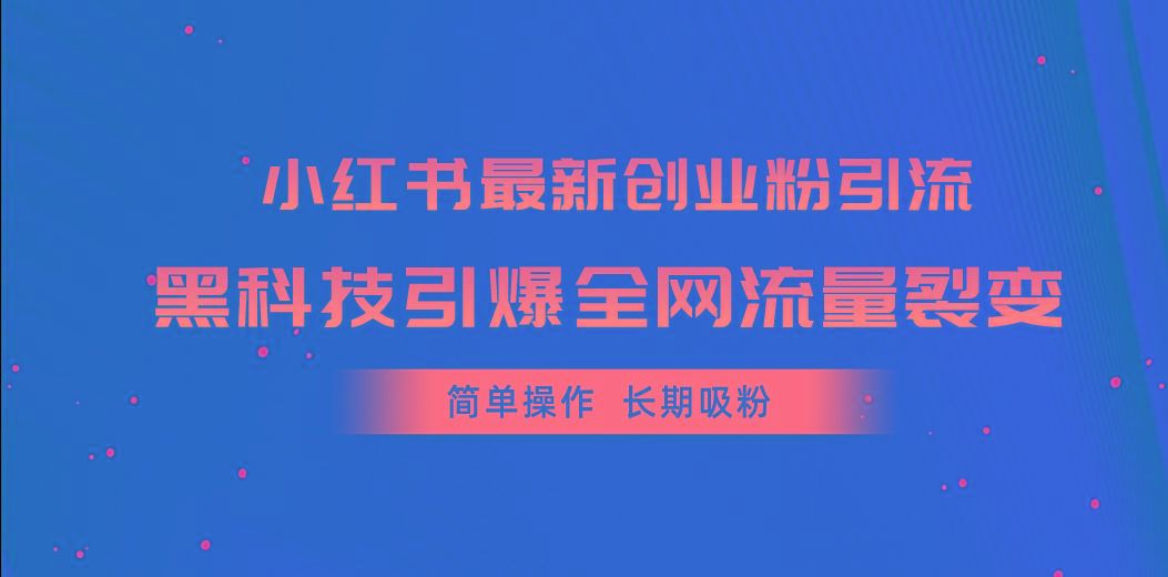 小红书最新创业粉引流，黑科技引爆全网流量裂变，简单操作长期吸粉-我的网站