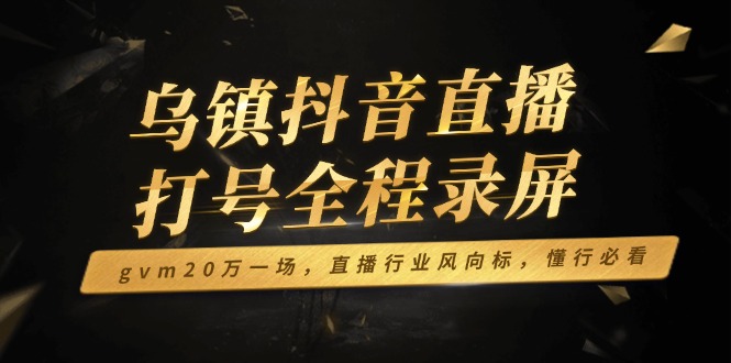 乌镇抖音直播打号全程录屏，gvm20万一场，直播行业风向标，懂行必看-我的网站