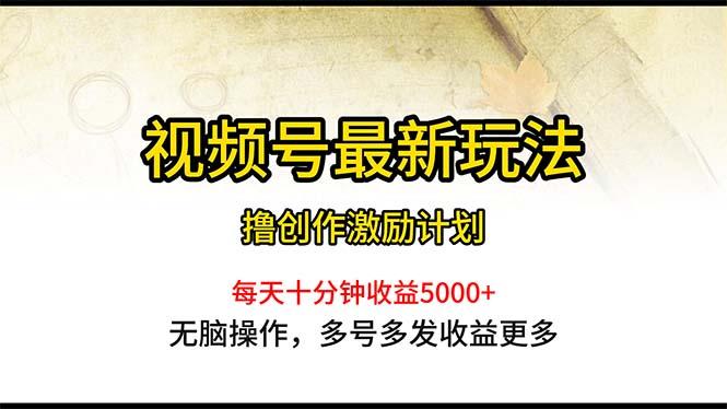 视频号最新玩法，每日一小时月入5000+-我的网站