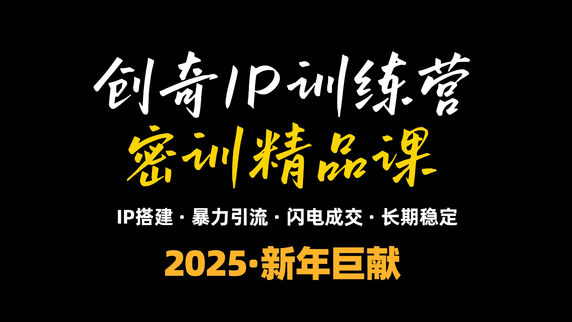 2025年“知识付费IP训练营”小白避坑年赚百万，暴力引流，闪电成交-我的网站