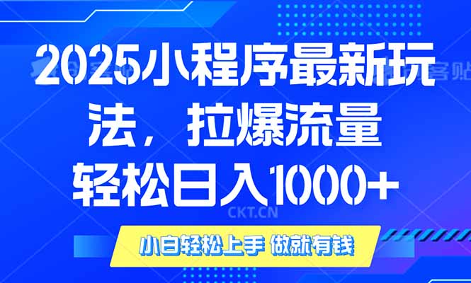 2025年小程序最新玩法，流量直接拉爆，单日稳定变现1000+-我的网站